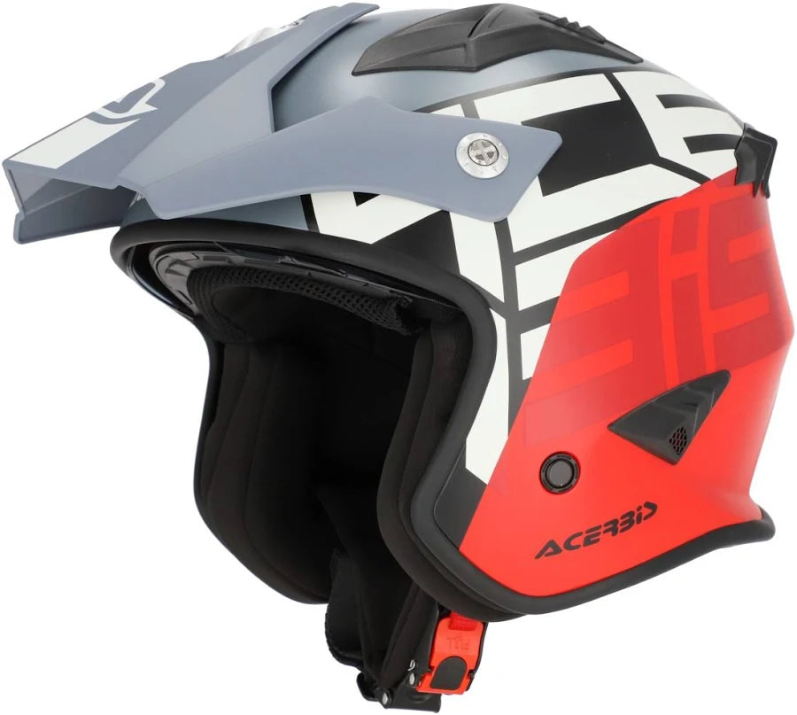 Casco Trial Jet Acerbis Aria GRAPHIC Grigio/Rosso