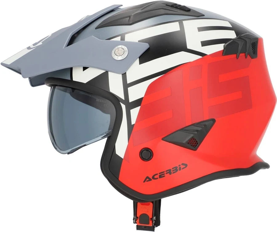 Casco Trial Jet Acerbis Aria GRAPHIC Grigio/Rosso